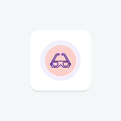 Obraz premium Virtual glasses, vr glasses purple line icon on a colorful circle, stylish icon, ai illustrator file