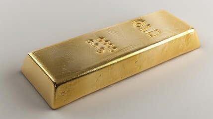 A Single Gold Bar on a Gray Surface