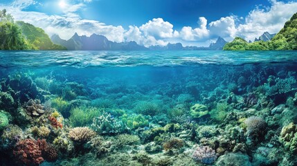 Obraz premium Close-up of freshwater and marine ecosystems, highlighting their diversity.
