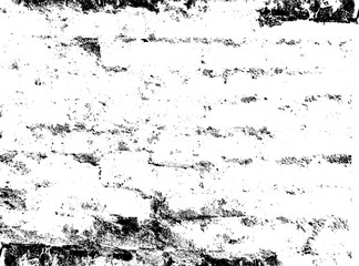 The monochrome texture of an old wall.  The grunge texture of the faded brick wall.
