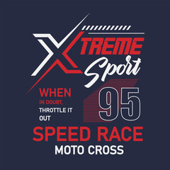 extreme sport with speed race, graphics design for t-shirt, banner and posters