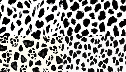Black and white leopard print pattern, seamless texture