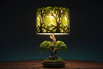 lamp on the table
