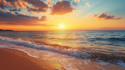 Fototapeta premium Beautiful and Vibrant Beach Summer Background