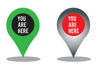 Red pin marker with text 