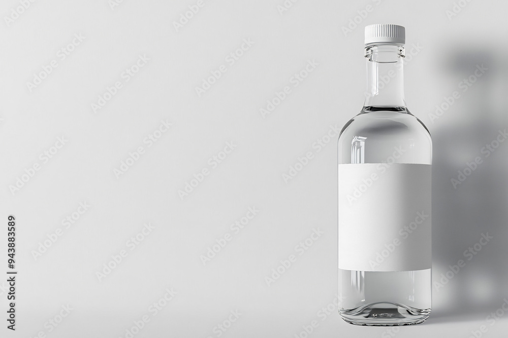 Wall mural blank label on a bottle of alcoholic drink