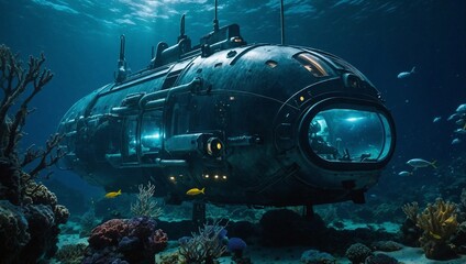 scuba diver and reef