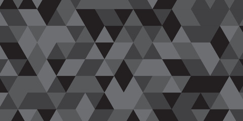 Abstract geometric black and gray background. seamless mosaic polygon triangle texture wallpaper. Triangle shape retro wall grid pattern geometric ornament vector square element background.