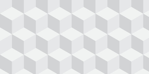 Abstract white and gray from cubes vector art background. Geometric tiles and mosaic creative stylish seamless pattern block cube background. minimal hexagon Cubes mosaic shape vector design.