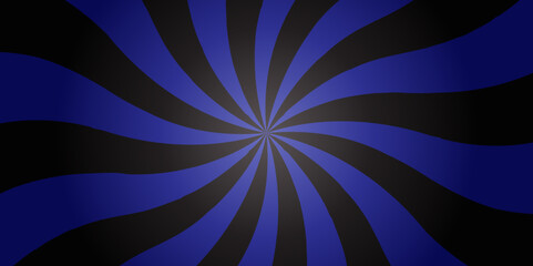 Sunburst beam light vintage shine and graphic summer explosion pattern. blue and black circle bright sunrise isolated glow striped texture background.