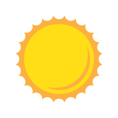 Sun icon in flat style, yellow sun vector illustration.