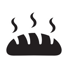 Bread icon, bread loaf flat icon.