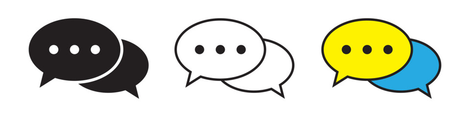 Speech bubble icon. Chat icon. Dialogue balloon sign. Comments icon.