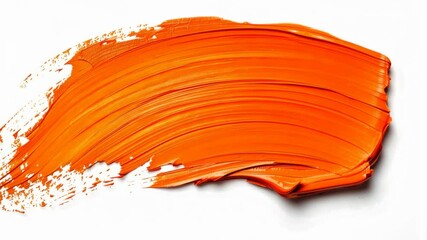 Orange Paint Stroke On White - Powered by Adobe