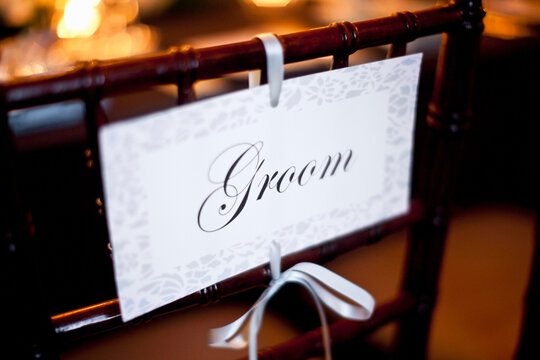 Groom Sign on Chair