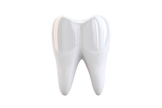 Shiny 3D white teeth isolated on white background.