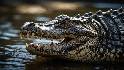 Fototapeta premium crocodile in the water