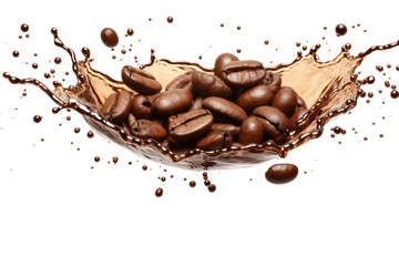 Fototapeta premium coffee splash, capturing the intricate details isolated on white background