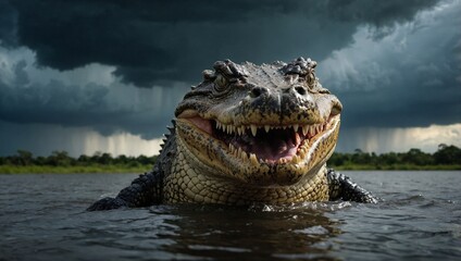 Fototapeta premium crocodile in the river