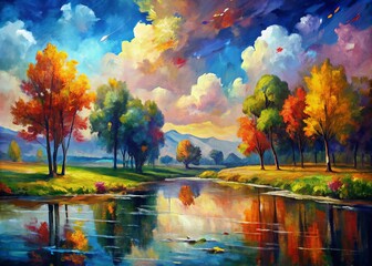 Abstract Impressionism: Loose, expressive brushstrokes and vibrant colors creating atmospheric and emotional landscapes.