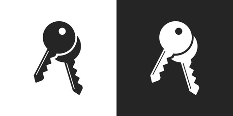 Keys black and white icon vector design