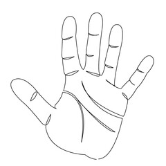 One continuous single drawing line art doodle pose, hand, palm, symbol, finger, psychic. Isolated...