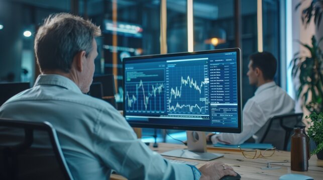 The office with financial analysis