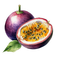 watercolor Fresh passion fruit PNG