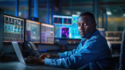 The person at computer station