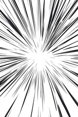 Naklejka premium Comic book black radial lines overlay on transparent background