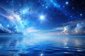 Celestial Blue Expanse: Serene, tranquil, ethereal, icy blue, deep space