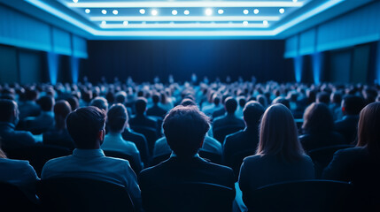 The conference hall full of people hearing the experts