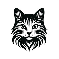 illustration of a cat, cat head silhouette