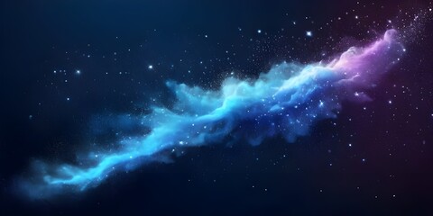 Fototapeta premium view of a sparkling mound of sand illuminated by cosmic stars in a dark blue background during night