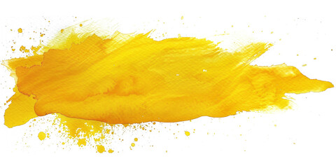 Bright yellow watercolor splash on a white background showcasing vibrant artistic expression