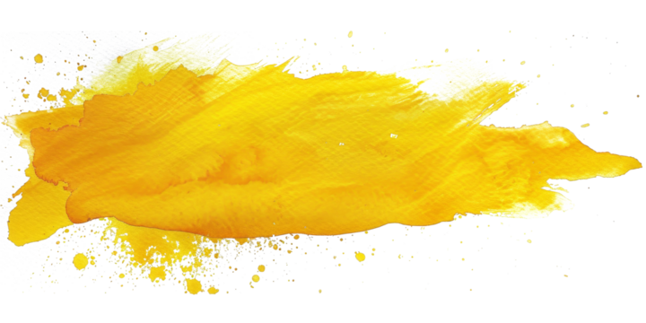 Bright yellow watercolor splash on a white background showcasing vibrant artistic expression