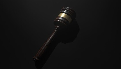 Symbolic Wooden Gavel on Abstract Background: Justice and Legal Concept for Law Firms and Courts. Minimalist Composition with Elegant Design, Copy Space for Advertising and Marketing in Legal Services
