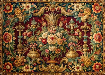 Epicurean Tapestry: Rich, decadent, refined, intricate, deep colors, luxurious textures