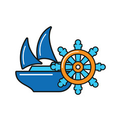 World Maritime Day Element Groovy Vector Design