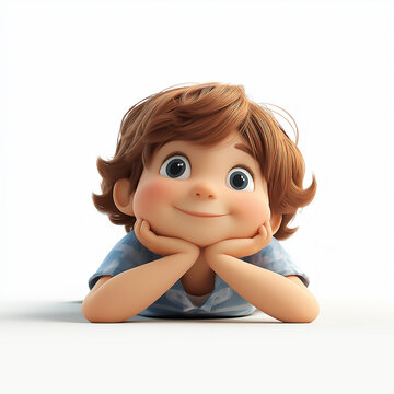 recommend clip art: A cartoon child lying on their stomach, reading a book