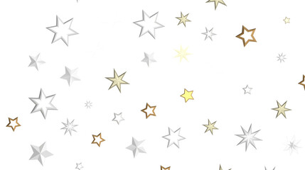 Festive Celestial Cascade: Mesmerizing 3D Illustration of Descending Christmas Stars