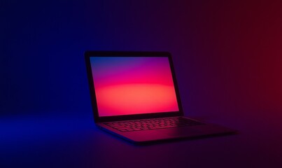 Evolution of Technology: Modern Laptop vs Vintage Computer on Abstract Background. Innovative Concept for Digital Transformation and Technological Progress in Business. Minimalist Design with Copy Spa