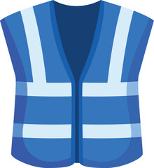 Blue reflective safety vest ensuring protection and high visibility for road workers