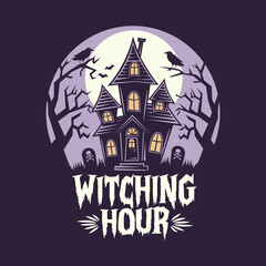 Halloween Witching Hour T-Shirt Illustration