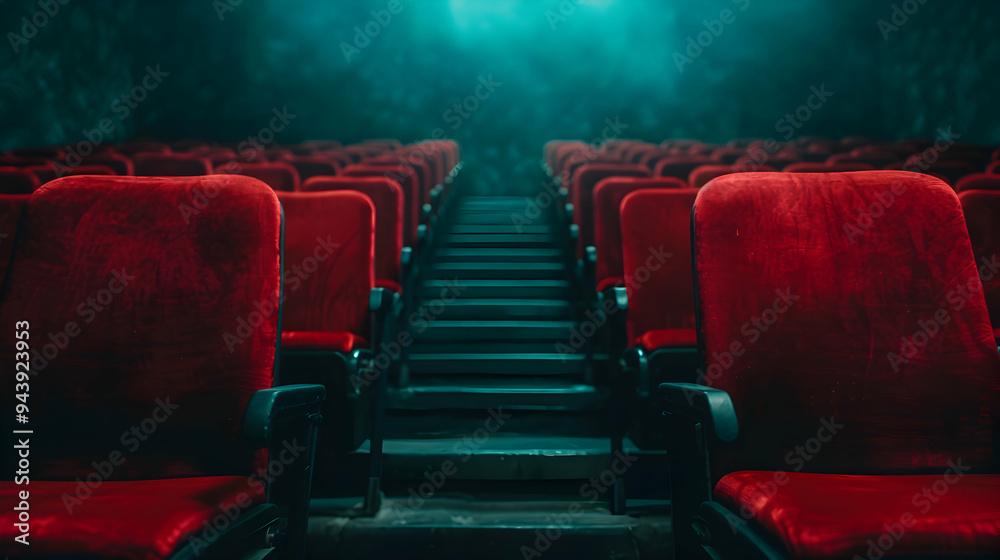 Poster red chairs in a cinema