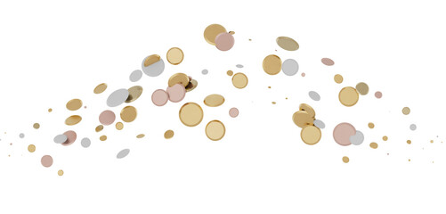Mesmeric Moments: Mesmeric 3D Illustration Depicting Mesmerizing gold Confetti