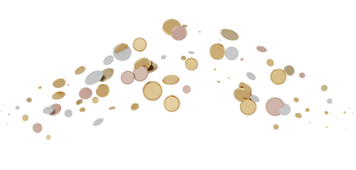 Mesmeric Moments: Mesmeric 3D Illustration Depicting Mesmerizing gold Confetti