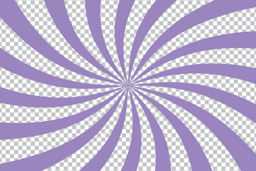 Groovy hippie retro style background. Purple colored twisted waves on transparent background. Vector illustration