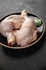 chicken legs raw meat chicken thighs poultry flesh on the bone gourmet fresh meal food snack on the table copy space food background rustic top view