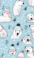 New Year's and Christmas festival seamless pattern in a 2D doodle illustrator style on pastel color backgrounds for graphic advertising.